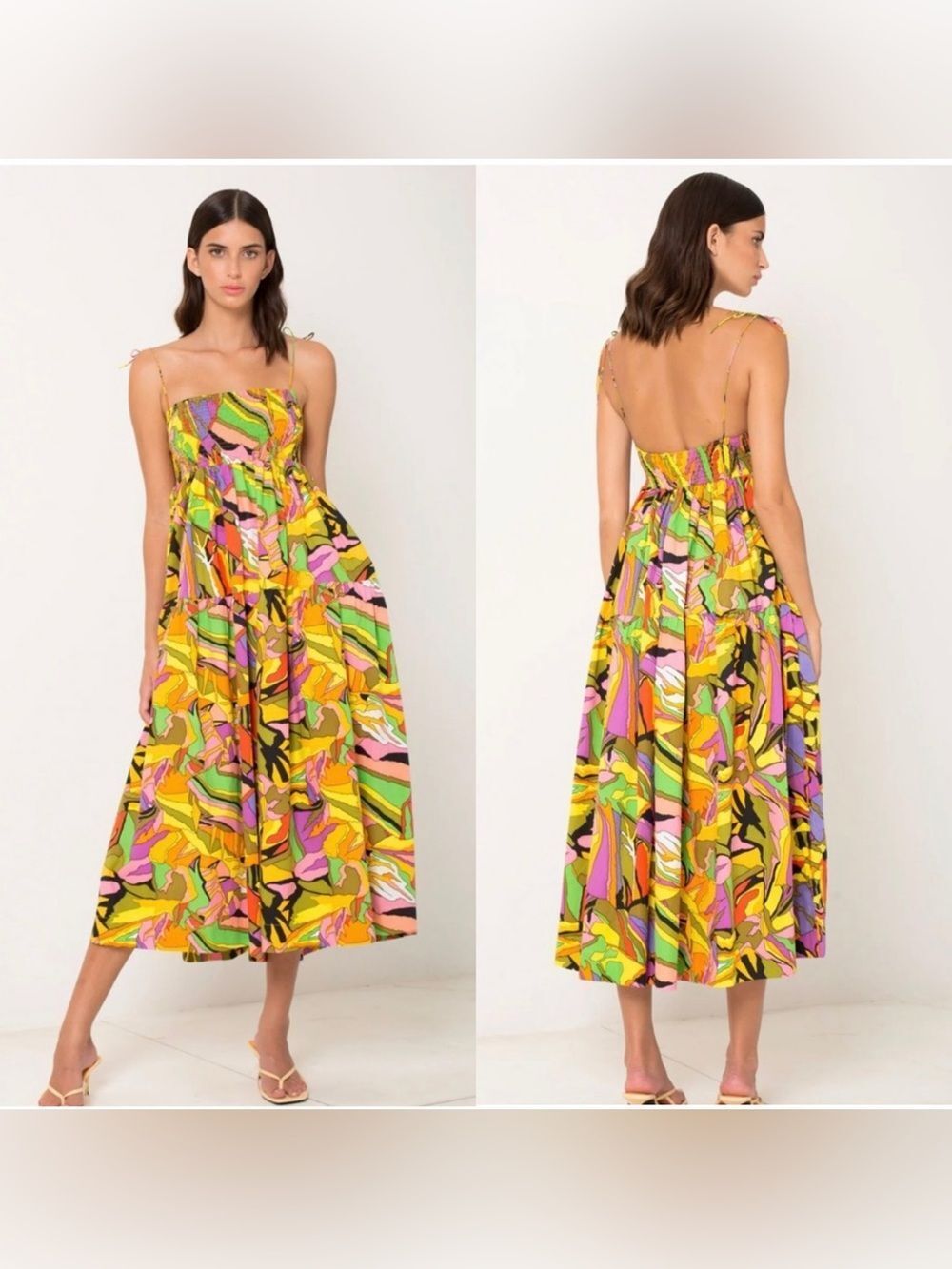 NEW S/W/F Boutique Birds of Paradise midi dress
